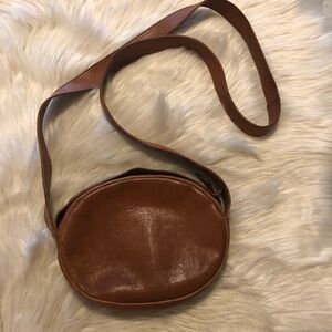 Saddle tan leather crossbody by Sabina handbags